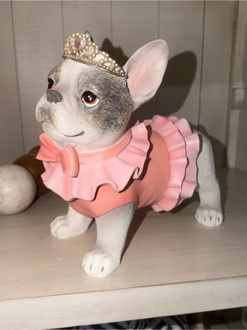Halloween French Bulldog Frenchie Dog Princess Costume Figurine Statue Decor New